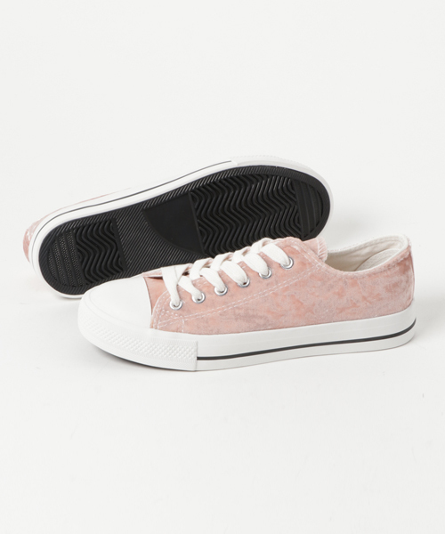 WEGO(ウィゴー)の「WEGO/ベロアローカットスニーカー(スニーカー・レディース・ピンク/ライトピンク/サックスブルー・MEDIUM/LARGE)」の14枚目の写真