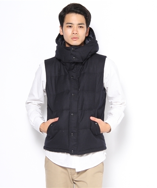 UNION STATION（ユニオンステーション）の「<「smart12月号」14ページ掲載 成宮寛貴さん着用商品>ウールダウンベスト（ダウンベスト・メンズ・ブラック/グレー/ブルー/ネイビー/キャメル/マスタード/レッド/ボルドー/オレンジ・MEDIUM/LARGE/LL）」の4枚目の写真