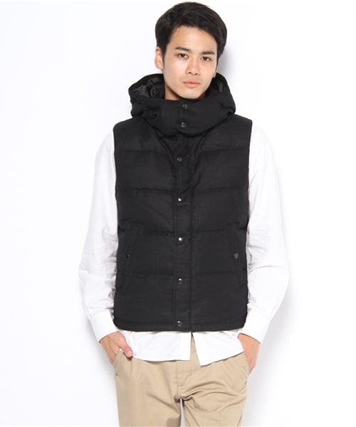 UNION STATION（ユニオンステーション）の「<「smart12月号」14ページ掲載 成宮寛貴さん着用商品>ウールダウンベスト（ダウンベスト・メンズ・ブラック/グレー/ブルー/ネイビー/キャメル/マスタード/レッド/ボルドー/オレンジ・MEDIUM/LARGE/LL）」の2枚目の写真