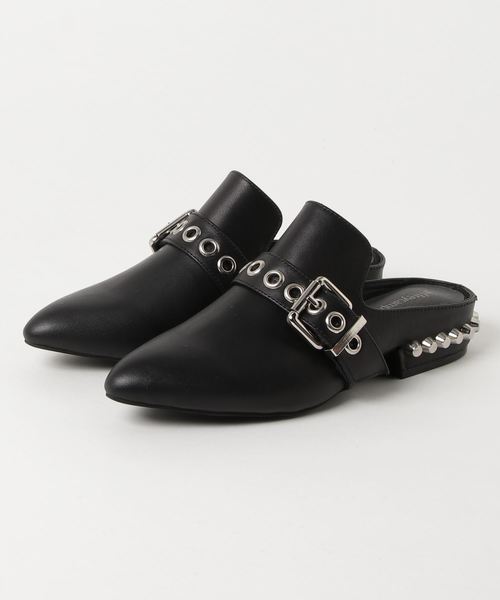 Jeffrey Campbell（ジェフリーキャンベル）の「ベルト付きミュールシューズ（その他シューズ・レディース・ブラック/ホワイト×ブラック・36/37/38/35/39）」の7枚目の写真