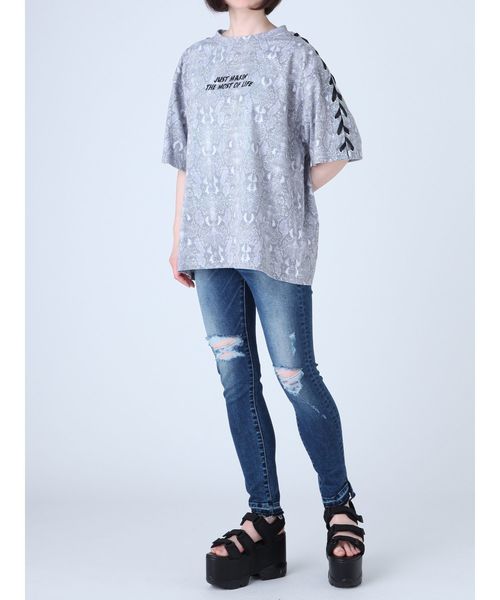 EVRIS（エヴリス）の「ショルダーレースアップBIG Tシャツ（Tシャツ/カットソー・レディース・ホワイト/ブラック/その他1・FREE）」の15枚目の写真