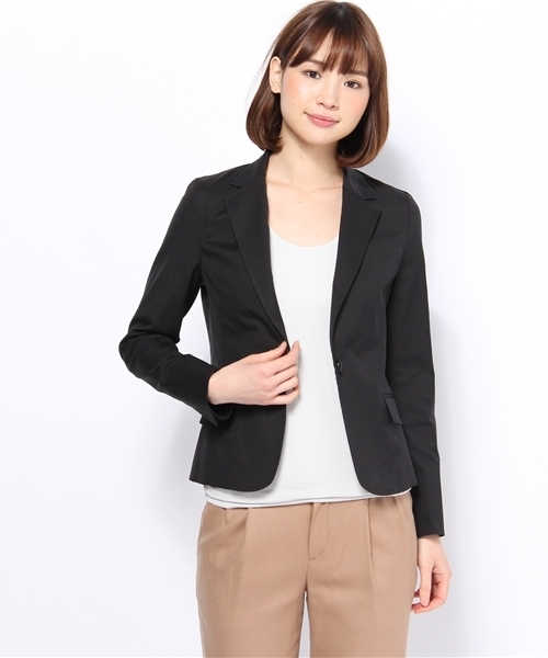 green label relaxing（グリーンレーベルリラクシング）の「GO P/C COOLMAX 1B -S/P/P ジャケット（テーラードジャケット・レディース・ブラック/ベージュ・36/38/40）」の6枚目の写真