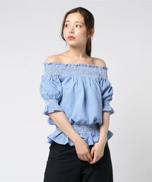 PUNYUS | ギンガムチェックオフショルダーブラウス(シャツ/ブラウス)