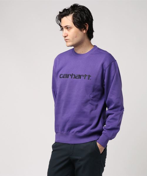 Carhartt WIP（カーハートダブリューアイピー）の「CARHARTT SWEATSHIRT（スウェット・メンズ・エメラルドブルー/ダークブラウン/ブラウン/ブラック/パープル/ヘザーグレー/ブラック×ホワイト/オレンジ/コバルトブルー・MEDIUM/SMALL/LARGE/X-LARGE）」の8枚目の写真