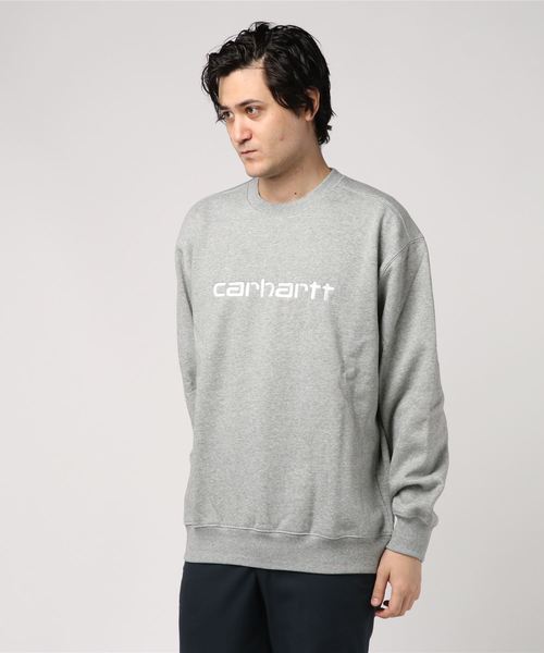 Carhartt WIP（カーハートダブリューアイピー）の「CARHARTT SWEATSHIRT（スウェット・メンズ・エメラルドブルー/ダークブラウン/ブラウン/ブラック/パープル/ヘザーグレー/ブラック×ホワイト/オレンジ/コバルトブルー・MEDIUM/SMALL/LARGE/X-LARGE）」の3枚目の写真