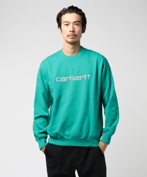 Carhartt WIP（カーハートダブリューアイピー）の「CARHARTT SWEATSHIRT（スウェット・メンズ・エメラルドブルー/ダークブラウン/ブラウン/ブラック/パープル/ヘザーグレー/ブラック×ホワイト/オレンジ/コバルトブルー・MEDIUM/SMALL/LARGE/X-LARGE）」の6枚目の写真
