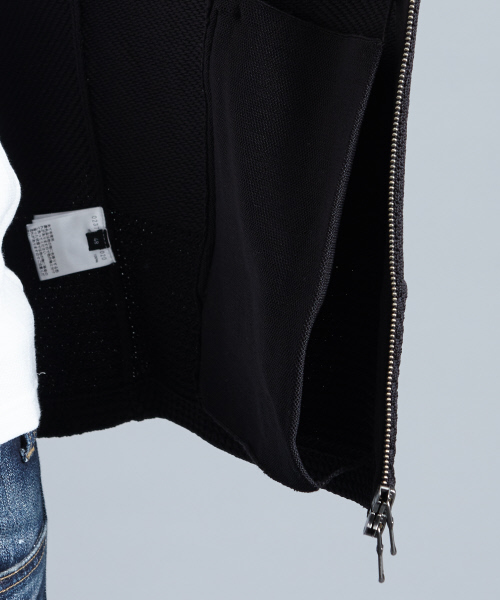 5351 POUR LES HOMMES（ゴーサンゴーイチプールオム）の「ニットライダースブルゾン（ブルゾン・メンズ・ブラック/ホワイト系その他/ライトグレー・44/46/48）」の11枚目の写真