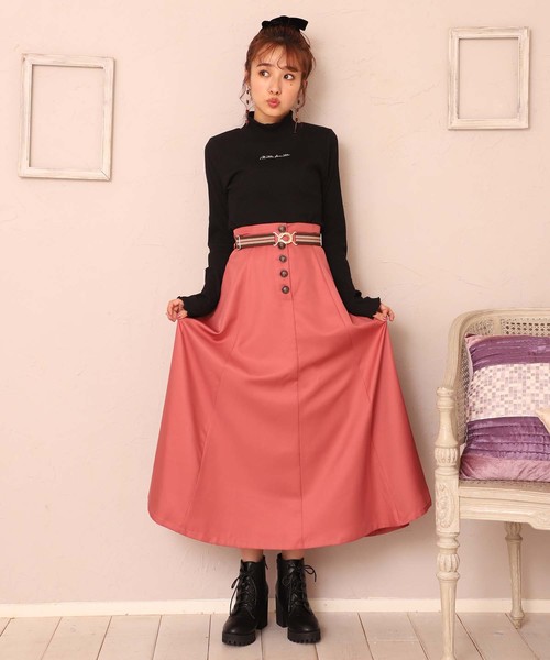 one after another NICE CLAUP（ワンアフターアナザーナイスクラップ）の「ベルト付きロングスカート（スカート・レディース・アイボリー/グレー系その他/コーラルピンク/ブラウン系その他/ベージュ系その他/ブラウン/ピンク系その他・FREE）」の10枚目の写真