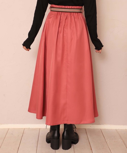 one after another NICE CLAUP（ワンアフターアナザーナイスクラップ）の「ベルト付きロングスカート（スカート・レディース・アイボリー/グレー系その他/コーラルピンク/ブラウン系その他/ベージュ系その他/ブラウン/ピンク系その他・FREE）」の12枚目の写真