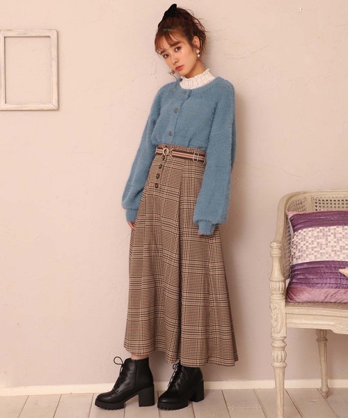 one after another NICE CLAUP（ワンアフターアナザーナイスクラップ）の「ベルト付きロングスカート（スカート・レディース・アイボリー/グレー系その他/コーラルピンク/ブラウン系その他/ベージュ系その他/ブラウン/ピンク系その他・FREE）」の13枚目の写真