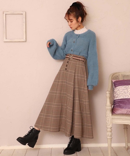 one after another NICE CLAUP（ワンアフターアナザーナイスクラップ）の「ベルト付きロングスカート（スカート・レディース・アイボリー/グレー系その他/コーラルピンク/ブラウン系その他/ベージュ系その他/ブラウン/ピンク系その他・FREE）」の14枚目の写真