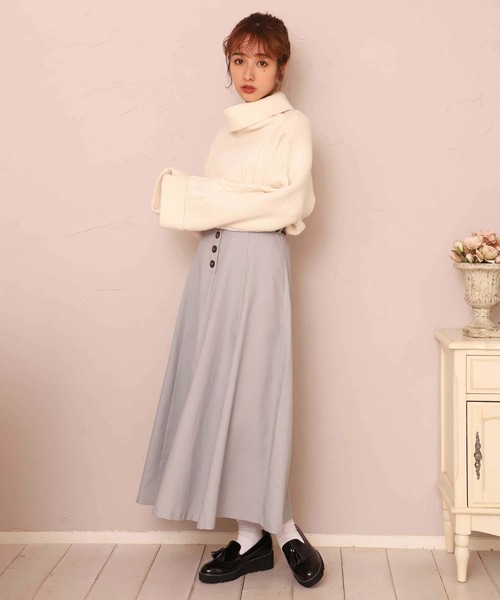 one after another NICE CLAUP（ワンアフターアナザーナイスクラップ）の「ベルト付きロングスカート（スカート・レディース・アイボリー/グレー系その他/コーラルピンク/ブラウン系その他/ベージュ系その他/ブラウン/ピンク系その他・FREE）」の21枚目の写真