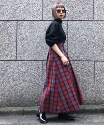 PAGEBOY | チェックタックフレアスカート(スカート)