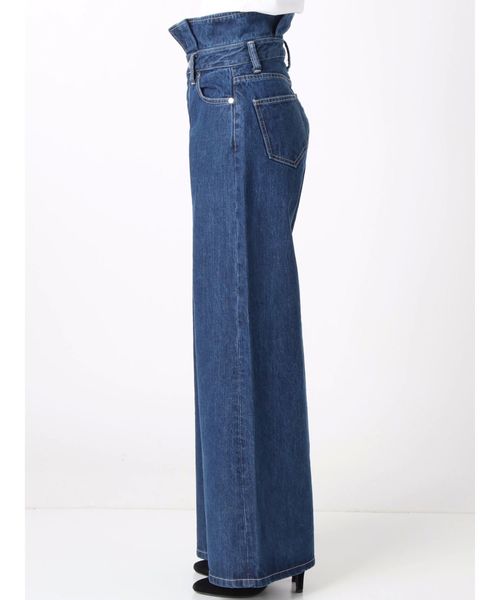 EMODA（エモダ）の「フリルハイウエストワイドデニム（デニムパンツ・レディース・ブラック/ブルー/インディゴブルー・SMALL/X-SMALL/MEDIUM）」の16枚目の写真