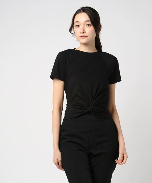 six voma(シックスヴォーマ)の「six voma ( シックスヴォーマ )/ウエストツイスト 半袖Tシャツ Waist Twist T-Shirt SV-16205(Tシャツ/カットソー・レディース・ホワイト/イエロー/キャメル/ブラック・FREE)」の3枚目の写真