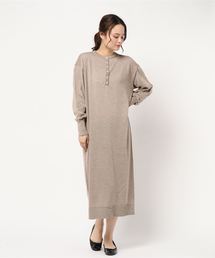 AMERICAN HOLIC | 2WAYヘンリーネックニットワンピース(ワンピース)