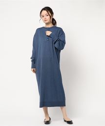 AMERICAN HOLIC | 2WAYヘンリーネックニットワンピース(ワンピース)