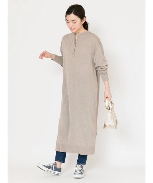 AMERICAN HOLIC（アメリカンホリック）の「2WAYヘンリーネックニットワンピース（ワンピース・レディース・ブルー/グレー系その他/ネイビー/ベージュ・M/L）」の11枚目の写真