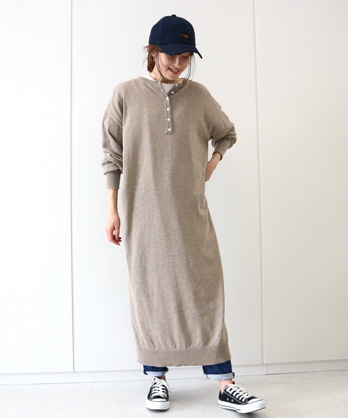 AMERICAN HOLIC（アメリカンホリック）の「2WAYヘンリーネックニットワンピース（ワンピース・レディース・ブルー/グレー系その他/ネイビー/ベージュ・M/L）」の19枚目の写真