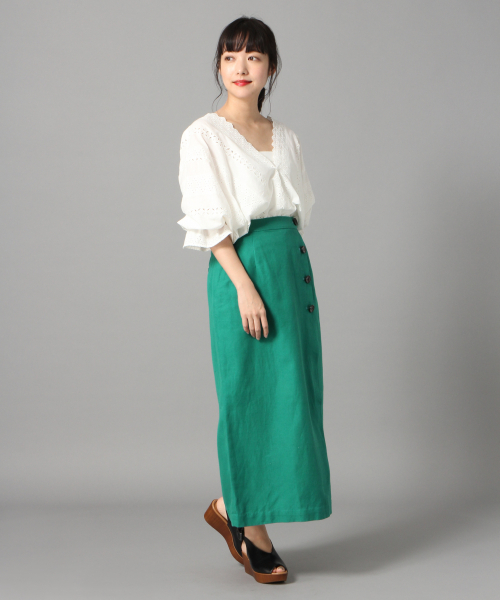 LOWRYS FARM（ローリーズファーム）の「スカラップレースブラウス　831172（シャツ/ブラウス・レディース・ブラック/オフホワイト/グリーン/ベージュ・FREE）」の5枚目の写真