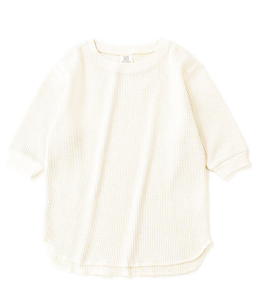 devirock（デビロック）の「ワッフル7分袖Tシャツ（Tシャツ/カットソー・キッズ・オフホワイト/スミクロ/パープル系その他/モカ/キャメル/ベージュ・100cm/110cm/120cm/130cm/140cm/150cm/160cm）」の17枚目の写真