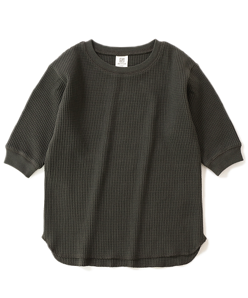 devirock（デビロック）の「ワッフル7分袖Tシャツ（Tシャツ/カットソー・キッズ・オフホワイト/スミクロ/パープル系その他/モカ/キャメル/ベージュ・100cm/110cm/120cm/130cm/140cm/150cm/160cm）」の18枚目の写真