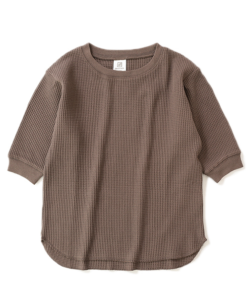 devirock（デビロック）の「ワッフル7分袖Tシャツ（Tシャツ/カットソー・キッズ・オフホワイト/スミクロ/パープル系その他/モカ/キャメル/ベージュ・100cm/110cm/120cm/130cm/140cm/150cm/160cm）」の19枚目の写真