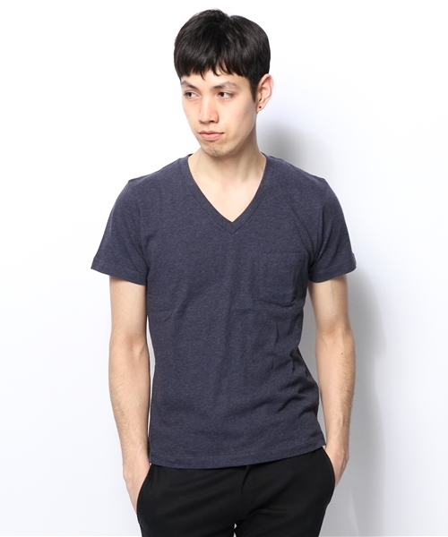 RATTLE TRAP(ラトルトラップ)の「胸ポケ付スーピマ半袖杢Tシャツ(Tシャツ/カットソー・メンズ・サックスブルー/ピンク/グレー/ミント/ブルー・MEDIUM/LARGE/LL/SMALL)」の4枚目の写真