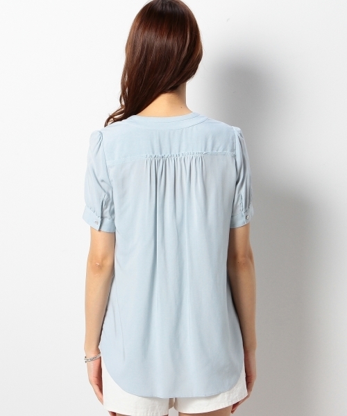 Jewel Changes(ジュエルチェンジズ)の「JOCRP R ヘンリースタンド 装飾 ショートスリーブ / ブラウス(シャツ/ブラウス・レディース・ホワイト/シャーベット/ライトブルー・フリー)」の9枚目の写真