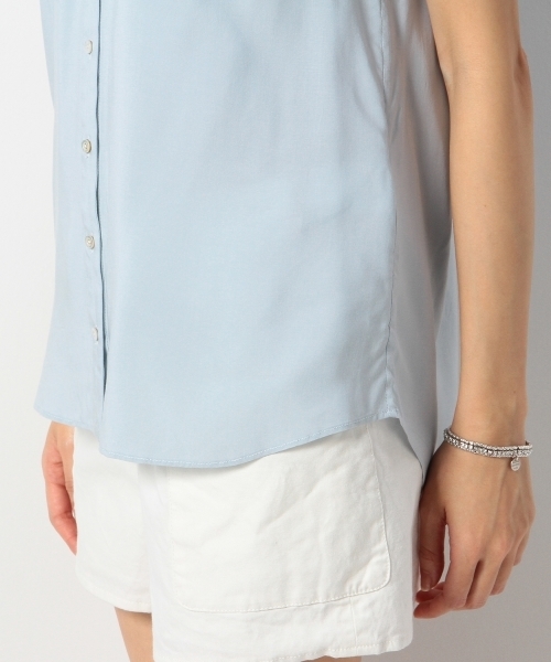 Jewel Changes(ジュエルチェンジズ)の「JOCRP R ヘンリースタンド 装飾 ショートスリーブ / ブラウス(シャツ/ブラウス・レディース・ホワイト/シャーベット/ライトブルー・フリー)」の7枚目の写真
