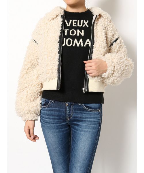 GYDA（ジェイダ）の「ボアパイピングジャケット（その他アウター・レディース・ブラック/オフホワイト・FREE）」の11枚目の写真