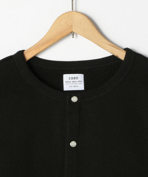coen（コーエン）の「USAコットン裏起毛カーディガン（パーカー・レディース・ブラック・LARGE/MEDIUM）」の2枚目の写真