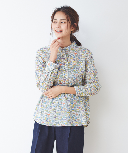 collex(コレックス)の「【LIBERTY /リバティー】スタンドカラーシャツ(シャツ/ブラウス)」|ホワイト