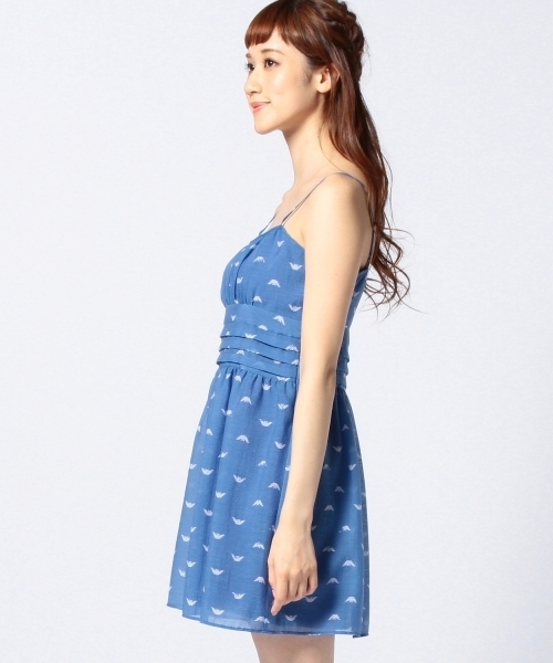 Another Edition（アナザーエディション）の「AE コウモリ PRT CAMI OP ◆（ワンピース・レディース・オフホワイト/コバルトブルー・フリー）」の5枚目の写真