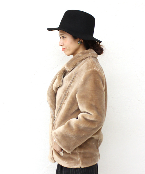 mystic(ミスティック)の「ファイクファーライダースジャケット(ライダースジャケット・レディース・ブラック/ブラウン/クリーム・FREE)」の9枚目の写真