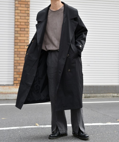 kutir（クティール）の「オーバートレンチコート（トレンチコート・メンズ・ブラック/ベージュ/モカ・SMALL/MEDIUM/LARGE）」の4枚目の写真