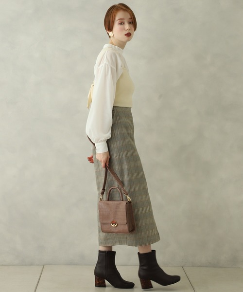 one after another NICE CLAUP(ワンアフターアナザーナイスクラップ)の「ビスチェセットチュニック(シャツ/ブラウス・レディース・ブラウン/オフホワイト/ピンク・FREE)」の5枚目の写真