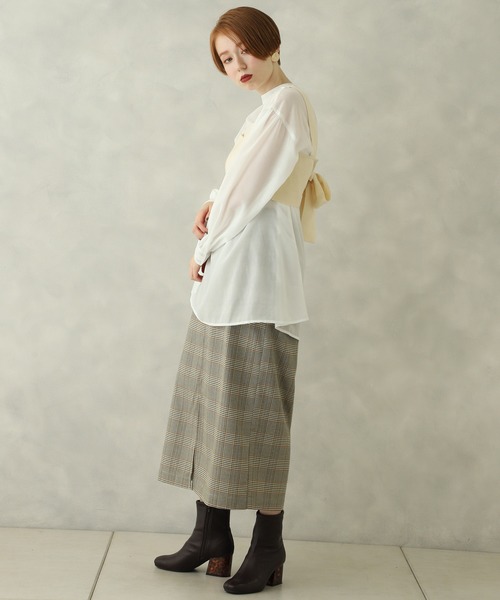 one after another NICE CLAUP(ワンアフターアナザーナイスクラップ)の「ビスチェセットチュニック(シャツ/ブラウス・レディース・ブラウン/オフホワイト/ピンク・FREE)」の9枚目の写真
