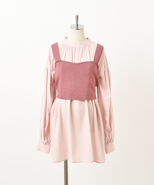 one after another NICE CLAUP(ワンアフターアナザーナイスクラップ)の「ビスチェセットチュニック(シャツ/ブラウス・レディース・ブラウン/オフホワイト/ピンク・FREE)」の22枚目の写真