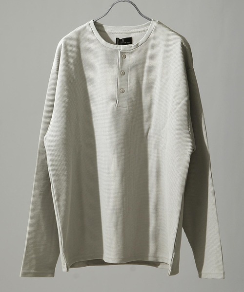 ZIP FIVE（ジップファイブ）の「【ZIP FIVE】ハリ感 ドライワッフル サーマルロンT 長袖Tシャツ（Tシャツ/カットソー・メンズ・ホワイト/ブラック/ネイビー/ブラウン/グレー/オリーブ/サックスブルー/グリーン/ベージュ系その他/ベージュ系その他2/ベージュ系1/ホワイト系/グレー系/ブラック系/オリーブ系/サックスブルー系/ネイビー系/ベージュ系2/ブラウン系/グリーン系・SMALL/MEDIUM/LARGE/X-LARGE）」の7枚目の写真