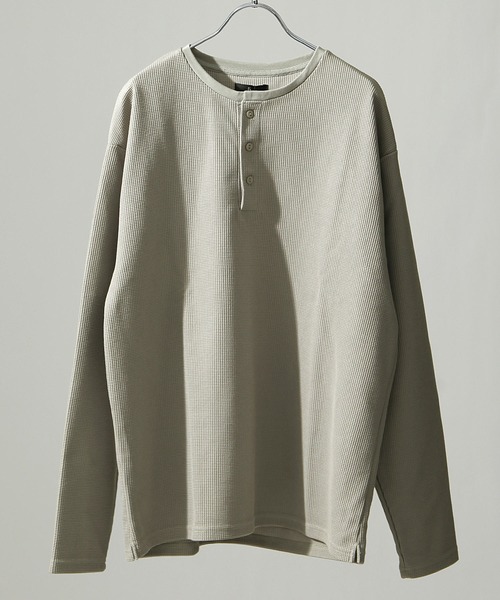 ZIP FIVE（ジップファイブ）の「【ZIP FIVE】ハリ感 ドライワッフル サーマルロンT 長袖Tシャツ（Tシャツ/カットソー・メンズ・ホワイト/ブラック/ネイビー/ブラウン/グレー/オリーブ/サックスブルー/グリーン/ベージュ系その他/ベージュ系その他2/ベージュ系1/ホワイト系/グレー系/ブラック系/オリーブ系/サックスブルー系/ネイビー系/ベージュ系2/ブラウン系/グリーン系・SMALL/MEDIUM/LARGE/X-LARGE）」の12枚目の写真