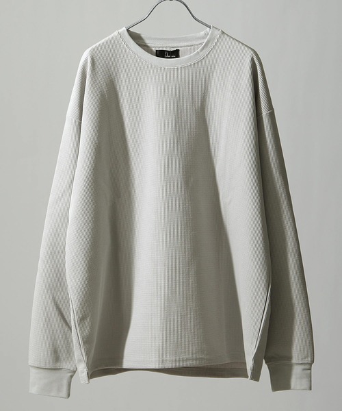 ZIP FIVE（ジップファイブ）の「【ZIP FIVE】ハリ感 ドライワッフル サーマルロンT 長袖Tシャツ（Tシャツ/カットソー・メンズ・ホワイト/ブラック/ネイビー/ブラウン/グレー/オリーブ/サックスブルー/グリーン/ベージュ系その他/ベージュ系その他2/ベージュ系1/ホワイト系/グレー系/ブラック系/オリーブ系/サックスブルー系/ネイビー系/ベージュ系2/ブラウン系/グリーン系・SMALL/MEDIUM/LARGE/X-LARGE）」の6枚目の写真