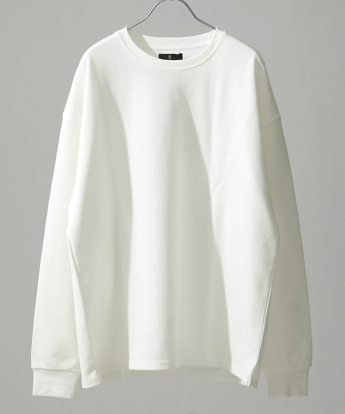 ZIP FIVE（ジップファイブ）の「【ZIP FIVE】ハリ感 ドライワッフル サーマルロンT 長袖Tシャツ（Tシャツ/カットソー・メンズ・ホワイト/ブラック/ネイビー/ブラウン/グレー/オリーブ/サックスブルー/グリーン/ベージュ系その他/ベージュ系その他2/ベージュ系1/ホワイト系/グレー系/ブラック系/オリーブ系/サックスブルー系/ネイビー系/ベージュ系2/ブラウン系/グリーン系・SMALL/MEDIUM/LARGE/X-LARGE）」の2枚目の写真