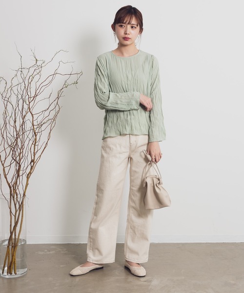 Aunt Marie's(アントマリーズ)の「AUNT MARIE’S ワッシャーシフォンブラウス(シャツ/ブラウス・レディース・パープル/グリーン/アイボリー・FREE)」の7枚目の写真