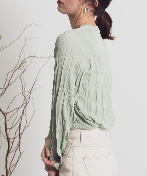 Aunt Marie's(アントマリーズ)の「AUNT MARIE’S ワッシャーシフォンブラウス(シャツ/ブラウス・レディース・パープル/グリーン/アイボリー・FREE)」の5枚目の写真