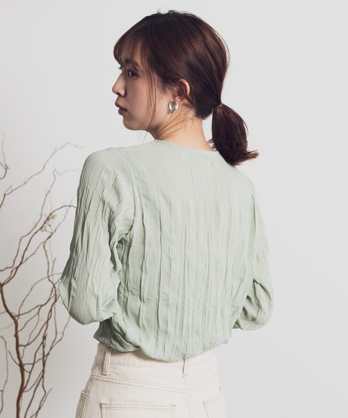 Aunt Marie's(アントマリーズ)の「AUNT MARIE’S ワッシャーシフォンブラウス(シャツ/ブラウス・レディース・パープル/グリーン/アイボリー・FREE)」の6枚目の写真