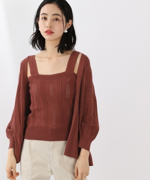 LOWRYS FARM(ローリーズファーム)の「12GスカシスクエアNS 879005(ニット/セーター・レディース・ブラック/ベージュ/ブラウン/アイボリー・FREE)」の3枚目の写真