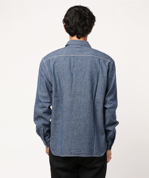 BACK NUMBER（バックナンバー）の「【BACK NUMBER】ワークシャツ（シャツ/ブラウス・メンズ・ブルー/ダークインディゴブルー/ライトインディゴブルー・M/S/XL/L）」の5枚目の写真