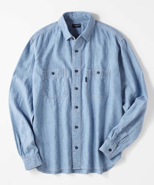 BACK NUMBER（バックナンバー）の「【BACK NUMBER】ワークシャツ（シャツ/ブラウス・メンズ・ブルー/ダークインディゴブルー/ライトインディゴブルー・M/S/XL/L）」の6枚目の写真