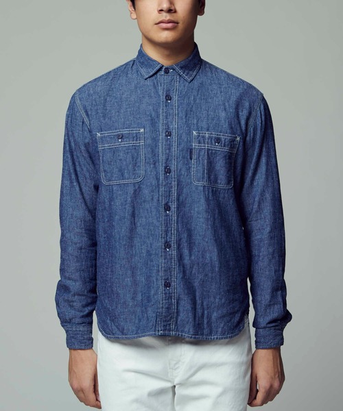BACK NUMBER（バックナンバー）の「【BACK NUMBER】ワークシャツ（シャツ/ブラウス・メンズ・ブルー/ダークインディゴブルー/ライトインディゴブルー・M/S/XL/L）」の15枚目の写真
